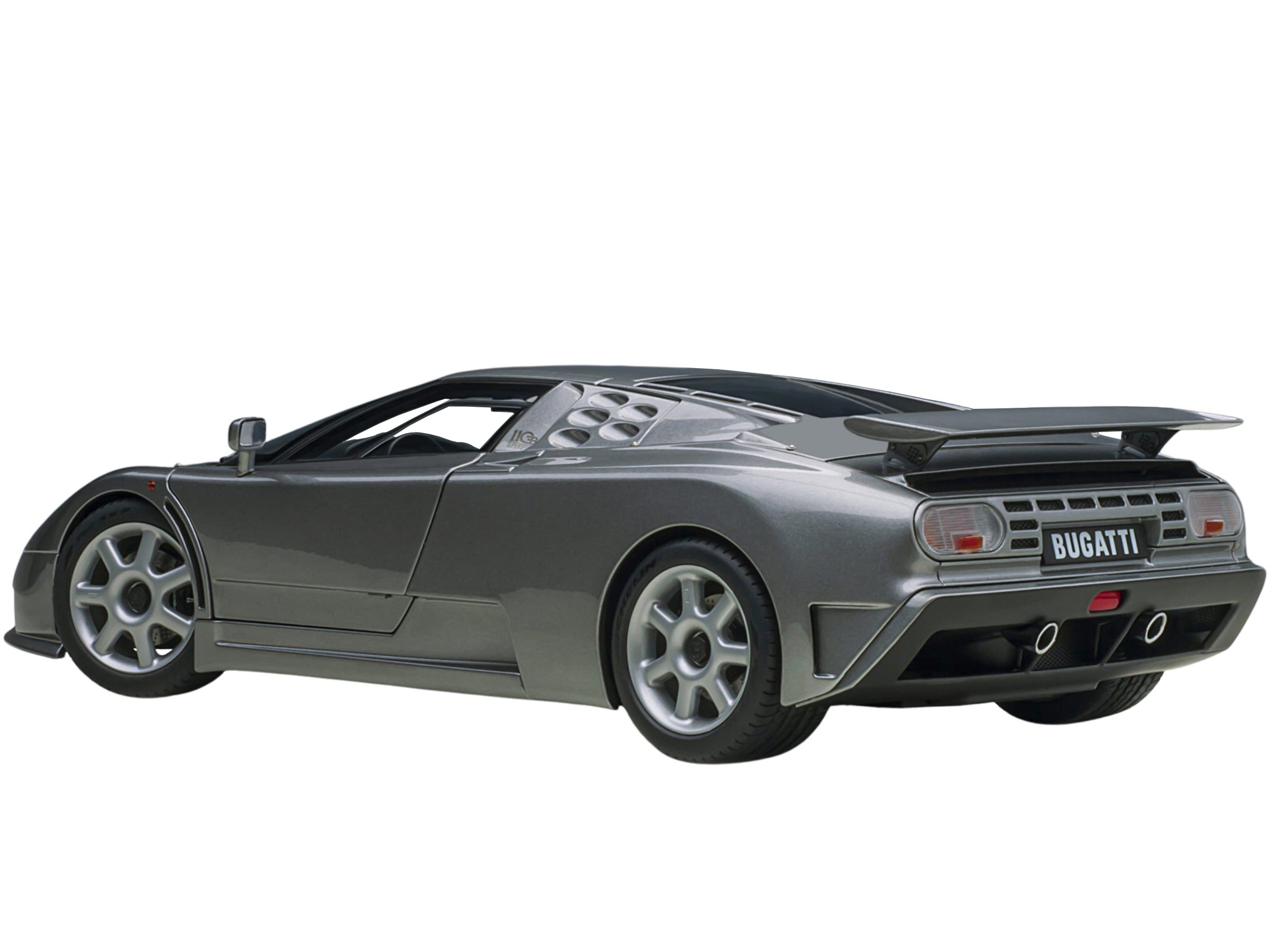 Bugatti EB110 SS Super Sport Grigio Metalizzatto Silver Metallic with Silver Wheels 1/18 Model Car by Autoart - image 6