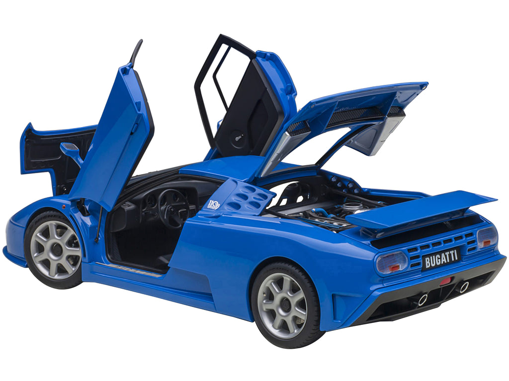 Bugatti EB110 SS Super Sport French Racing Blue with Silver Wheels 1/18 Model Car by Autoart - image 2