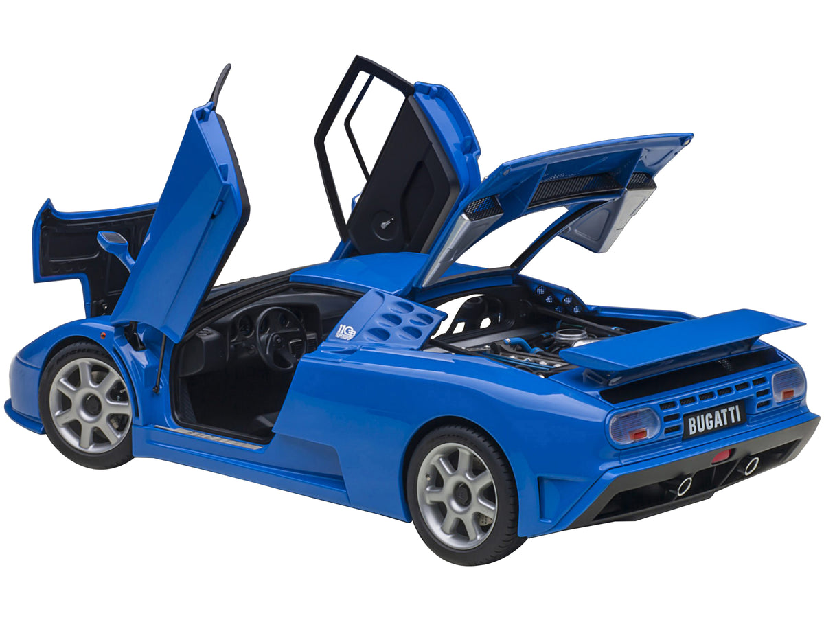 Bugatti EB110 SS Super Sport French Racing Blue with Silver Wheels 1/18 Model Car by Autoart - image 2