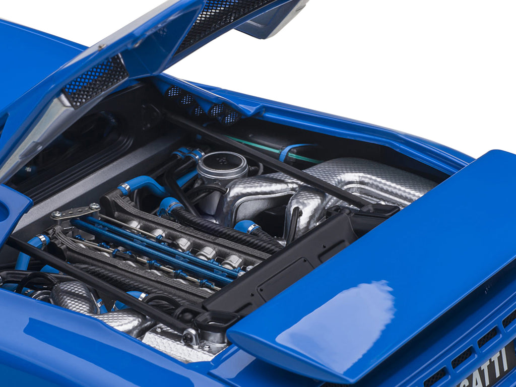 Bugatti EB110 SS Super Sport French Racing Blue with Silver Wheels 1/18 Model Car by Autoart - image 4