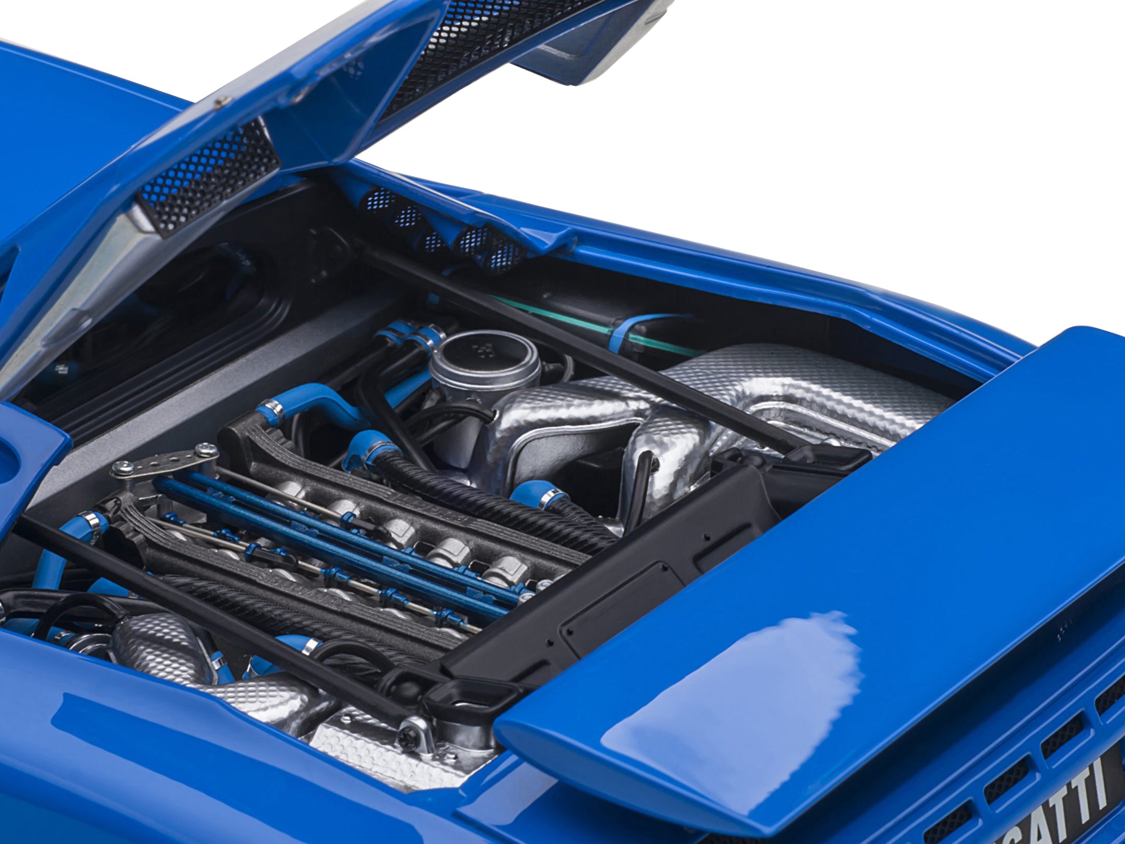 Bugatti EB110 SS Super Sport French Racing Blue with Silver Wheels 1/18 Model Car by Autoart - image 4