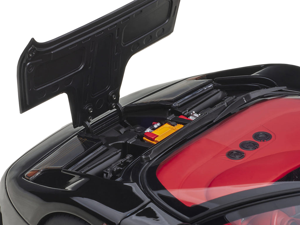 Bugatti EB110 SS Super Sport Nero Vernice Black with Red Interior and Silver Wheels 1/18 Model Car by Autoart - image 3
