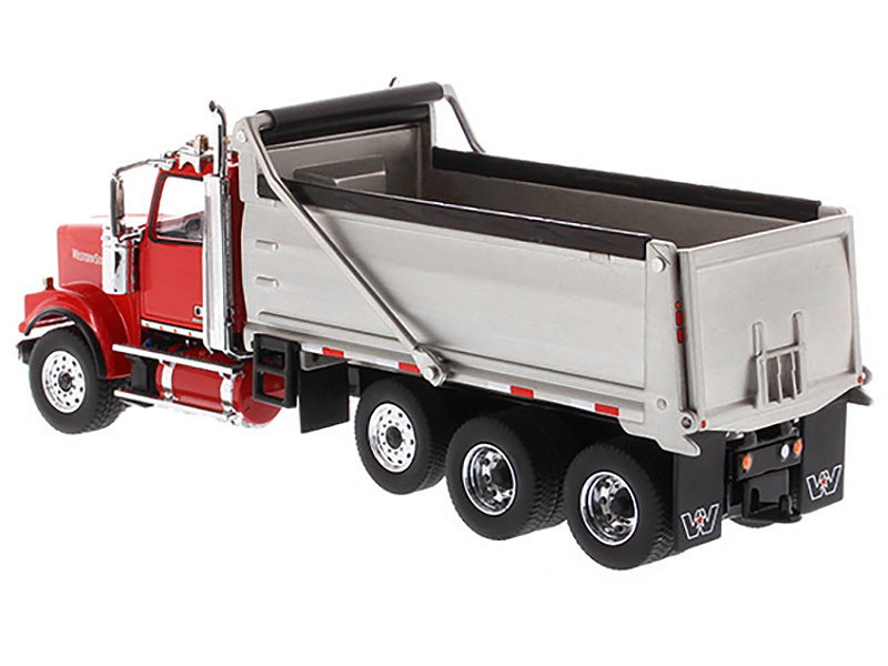 Western Star 4900 SF Dump Truck Red and Silver 1/50 Diecast Model by Diecast Masters - image 4