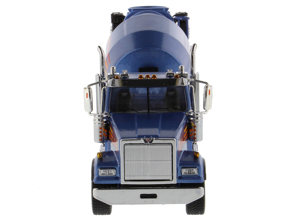 Western Star 4900 with Bridgemaster McNeilus Mixer Blue Metallic "Transport Series" 1/50 Diecast Model by Diecast Masters - image 4