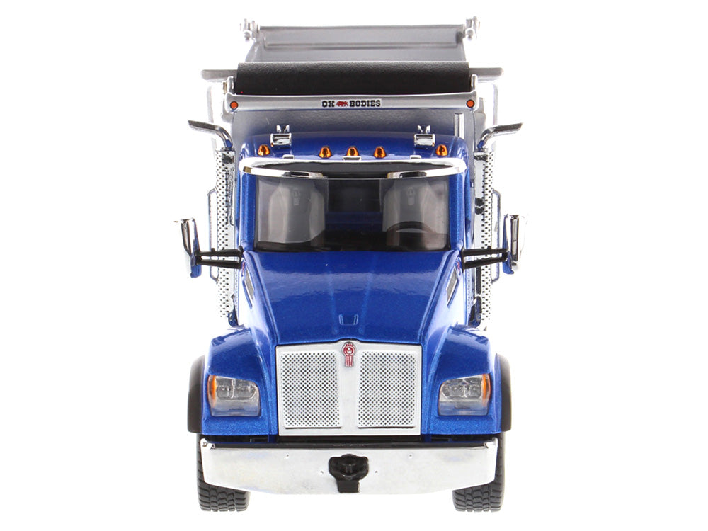 Kenworth T880S SFFA Tandem Axle with Pusher Axle OX Stampede Dump Truck Blue and Chrome "Transport Series" 1/50 Diecast Model by Diecast Masters - image 4