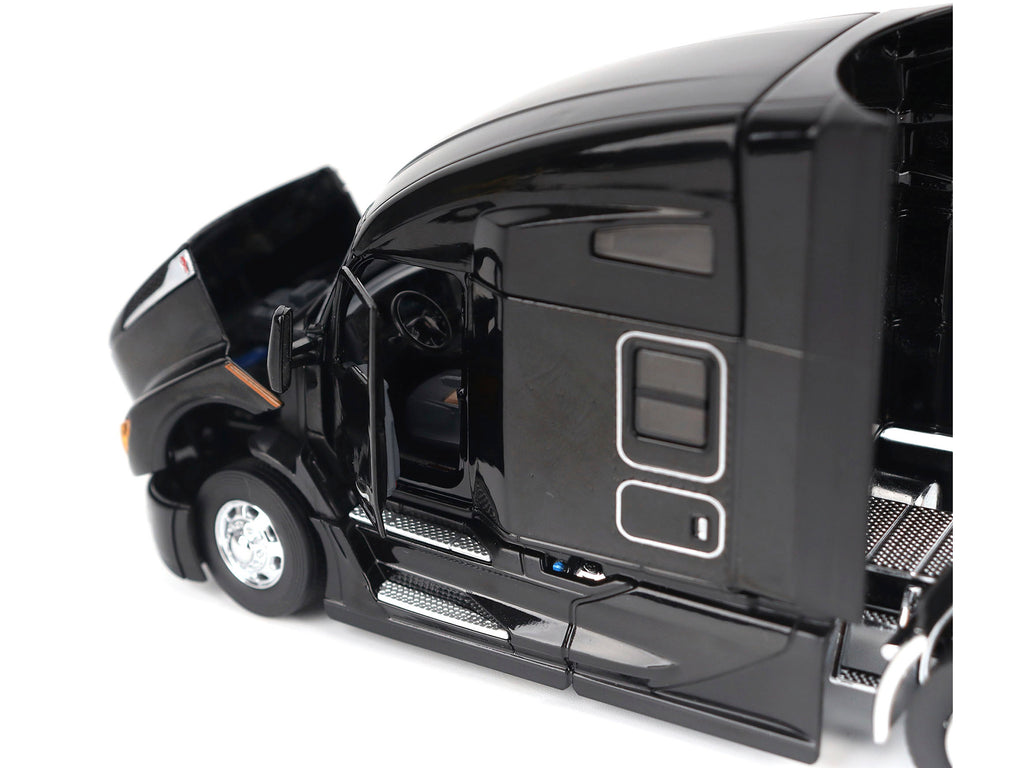 Kenworth T680 76" High Roof Sleeper Cab Truck Tractor Black "Transport Series" 1/50 Diecast Model by Diecast Masters - image 2