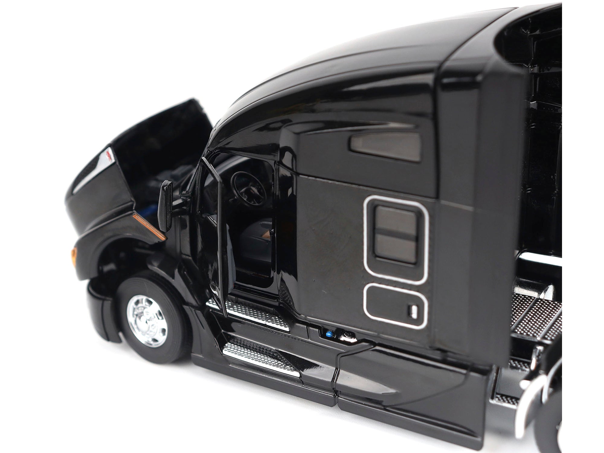 Kenworth T680 76" High Roof Sleeper Cab Truck Tractor Black "Transport Series" 1/50 Diecast Model by Diecast Masters - image 2