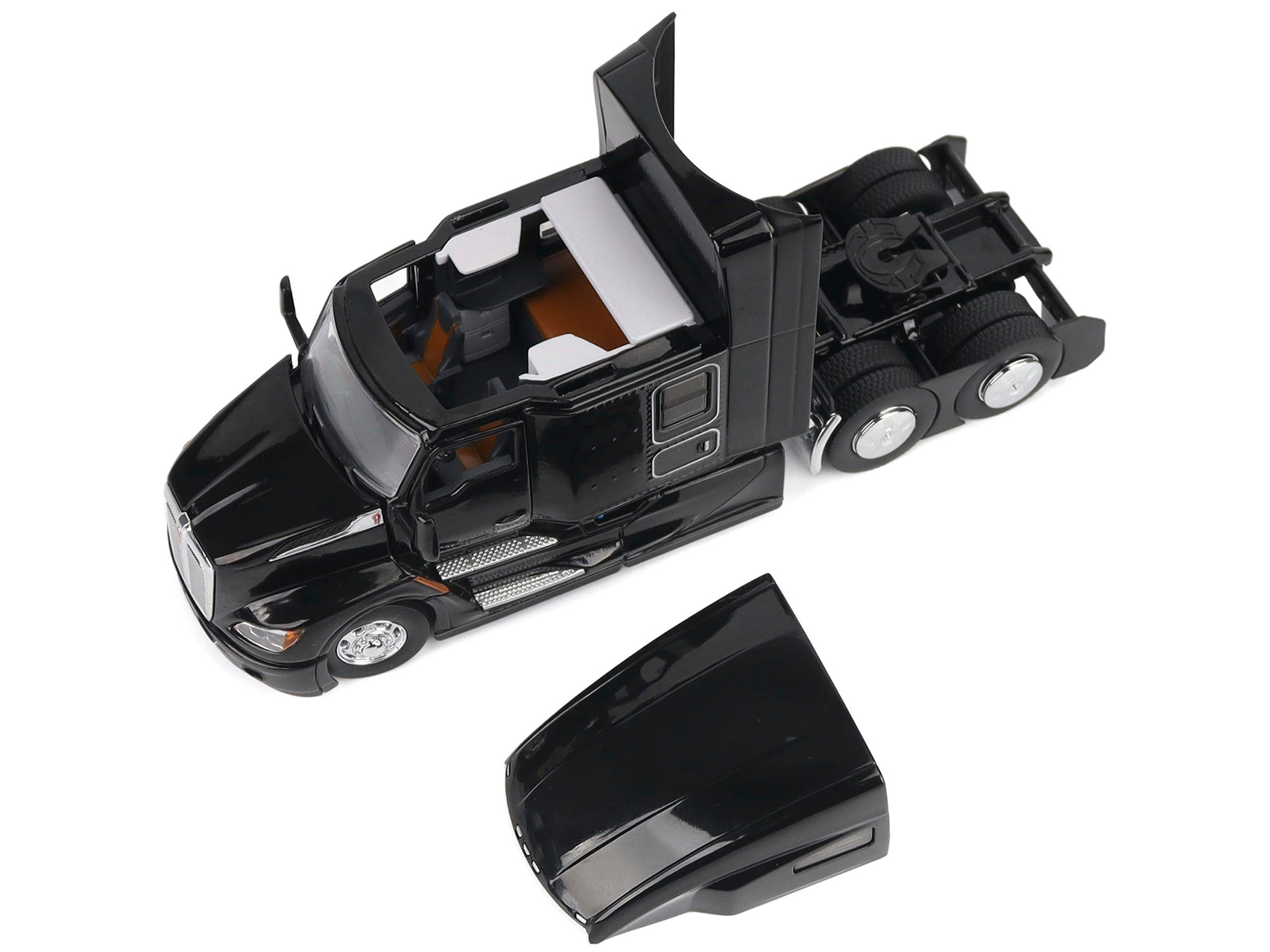 Kenworth T680 76" High Roof Sleeper Cab Truck Tractor Black "Transport Series" 1/50 Diecast Model by Diecast Masters - image 3
