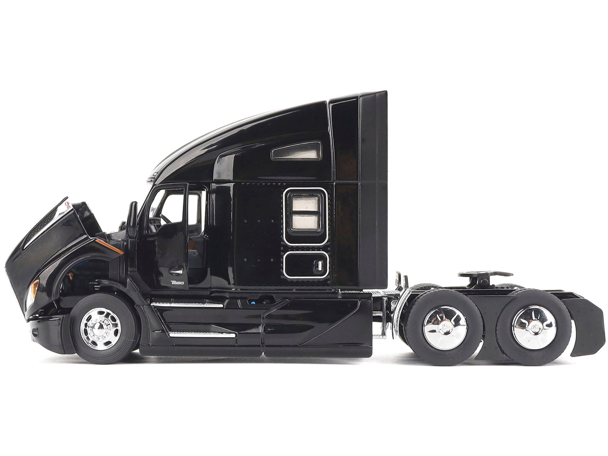 Kenworth T680 76" High Roof Sleeper Cab Truck Tractor Black "Transport Series" 1/50 Diecast Model by Diecast Masters - image 4