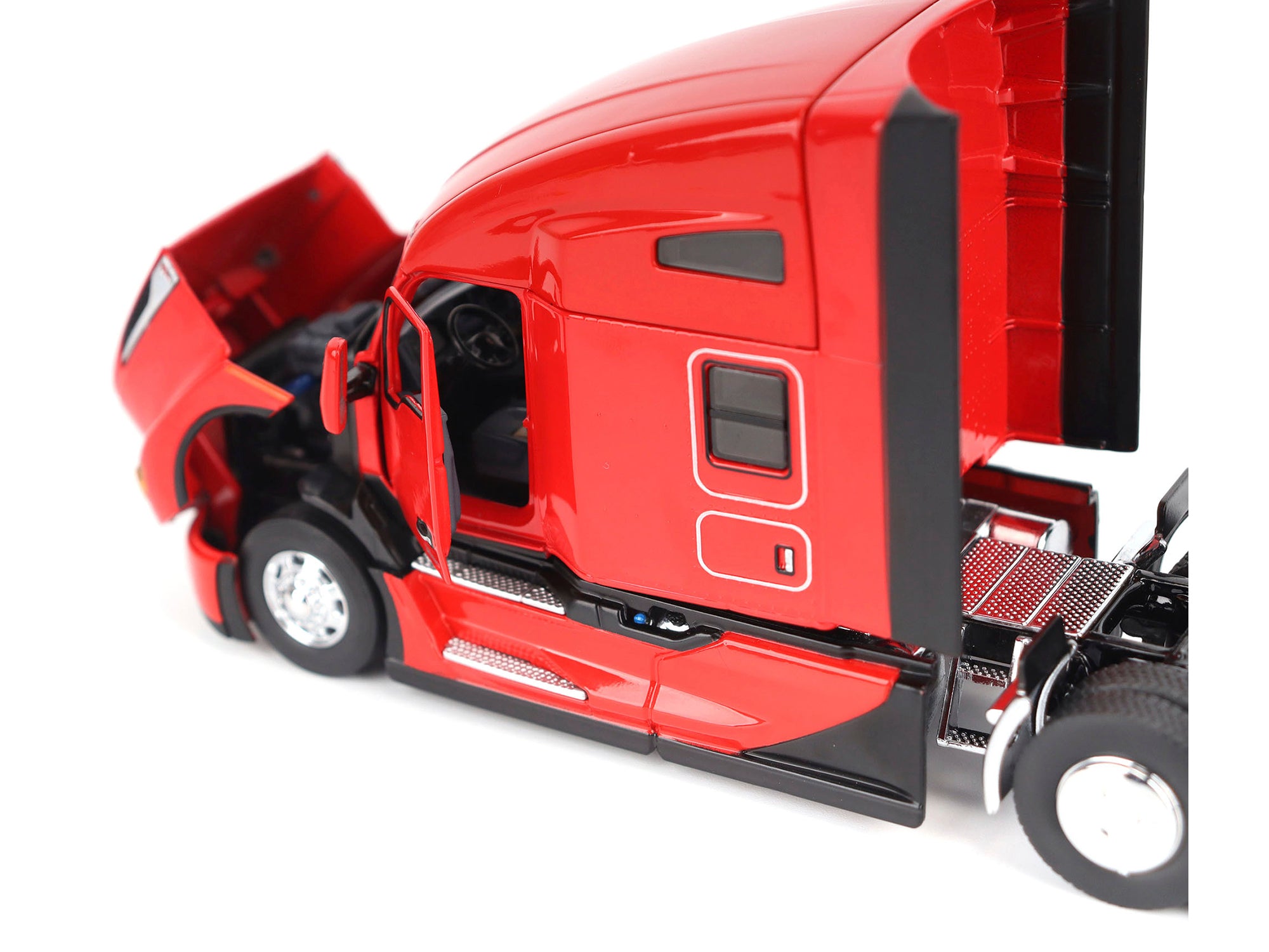 Kenworth T680 76" High Roof Sleeper Cab Truck Tractor Viper Red "Transport Series" 1/50 Diecast Model by Diecast Masters - image 4