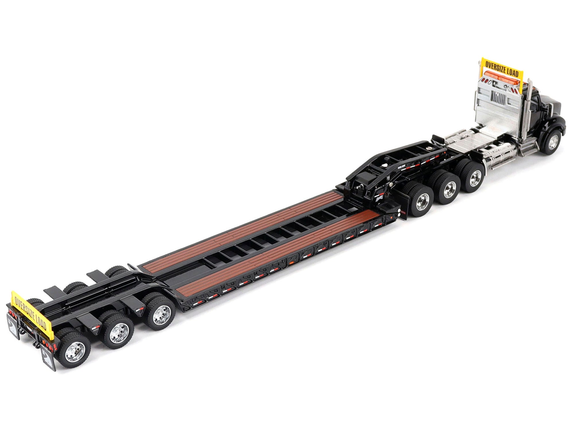 Kenworth T880 SBFA Tridem Truck with Trail King HDG Lowboy Trailer Black "Transport Series" 1/50 Diecast Model by Diecast Masters - image 4