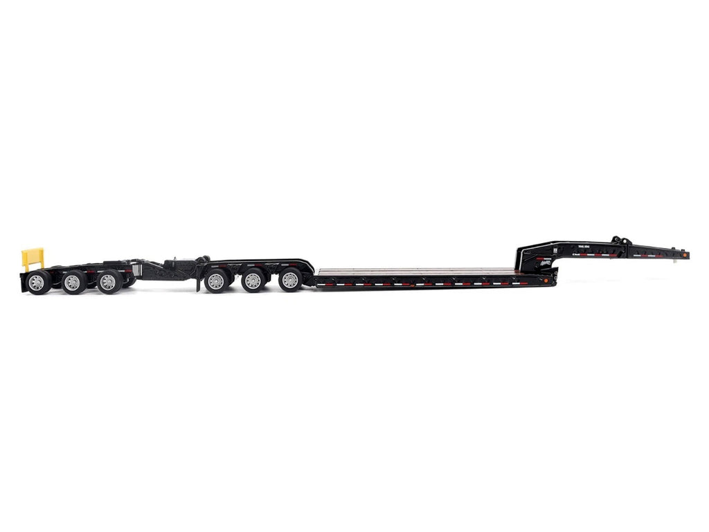 Trail King TK170 Hydraulic Detachable Gooseneck Lowboy Trailer Black with Jeep and Booster "Transport Series" 1/64 Diecast Model by Diecast Masters