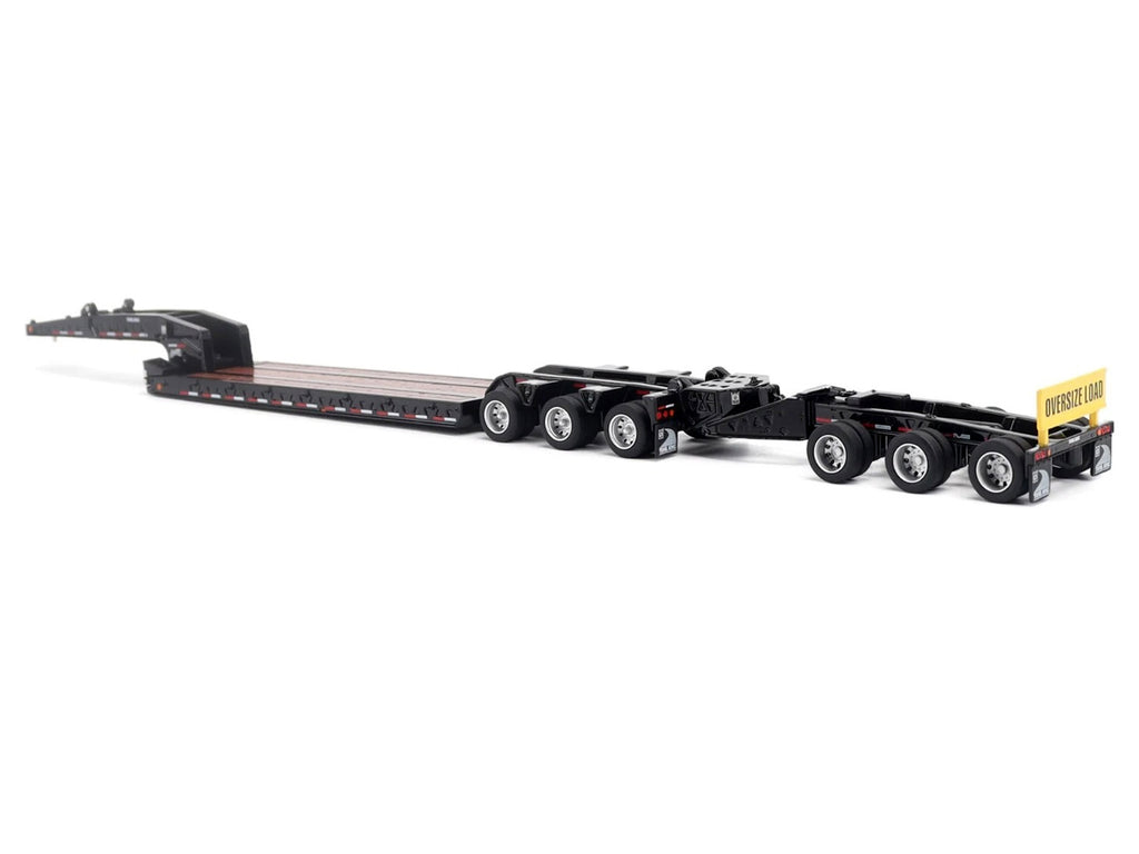 Trail King TK170 Hydraulic Detachable Gooseneck Lowboy Trailer Black with Jeep and Booster "Transport Series" 1/64 Diecast Model by Diecast Masters