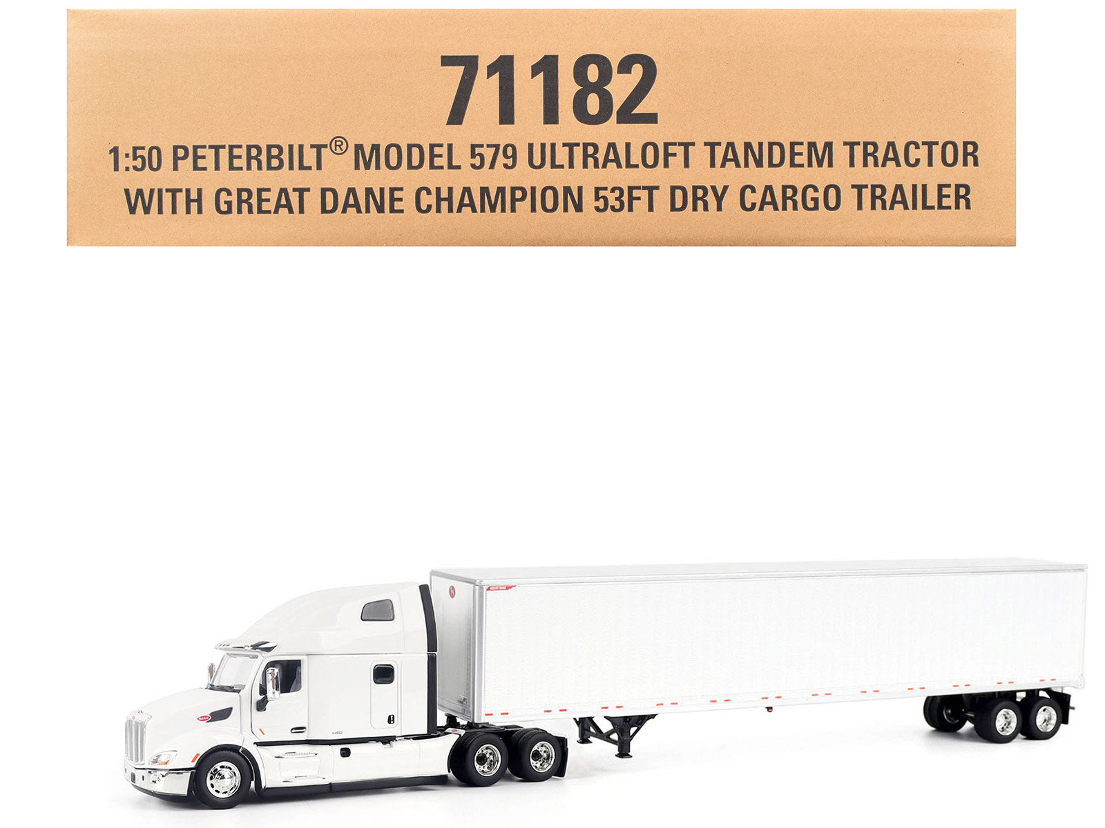 Peterbilt 579 Ultraloft Tandem Tractor White with Great Dane Champion 53ft Dry Cargo Trailer "Transport Series" 1/50 Diecast Model by Diecast Masters