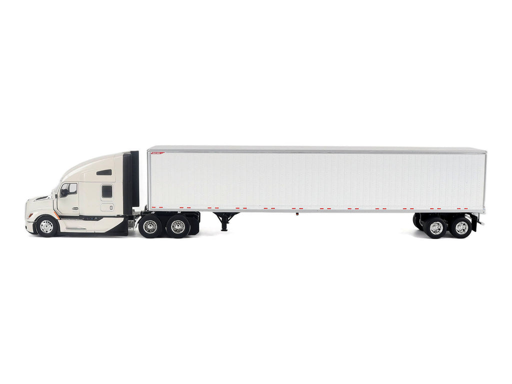 Kenworth T680 Next-Gen 76" High-Roof Sleeper Tandem Tractor White with Great Dane Champion 53ft Dry Cargo Trailer "Transport Series" 1/50 Diecast Model by Diecast Masters