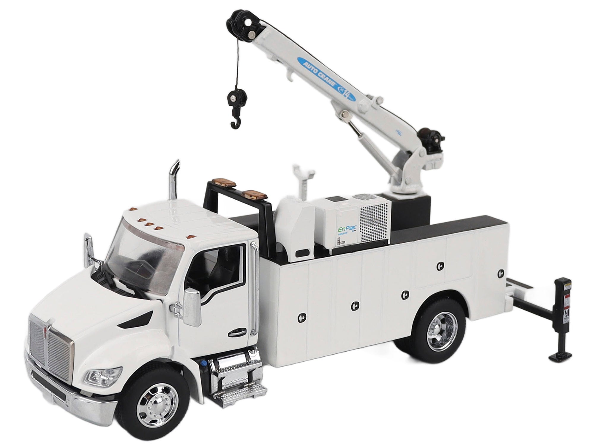Kenworth T380 Auto-Crane Titan 85-Body HC14-Crane Work Truck with Miller EnPak White "Transport Series" 1/50 Diecast Model by Diecast Masters - image 2