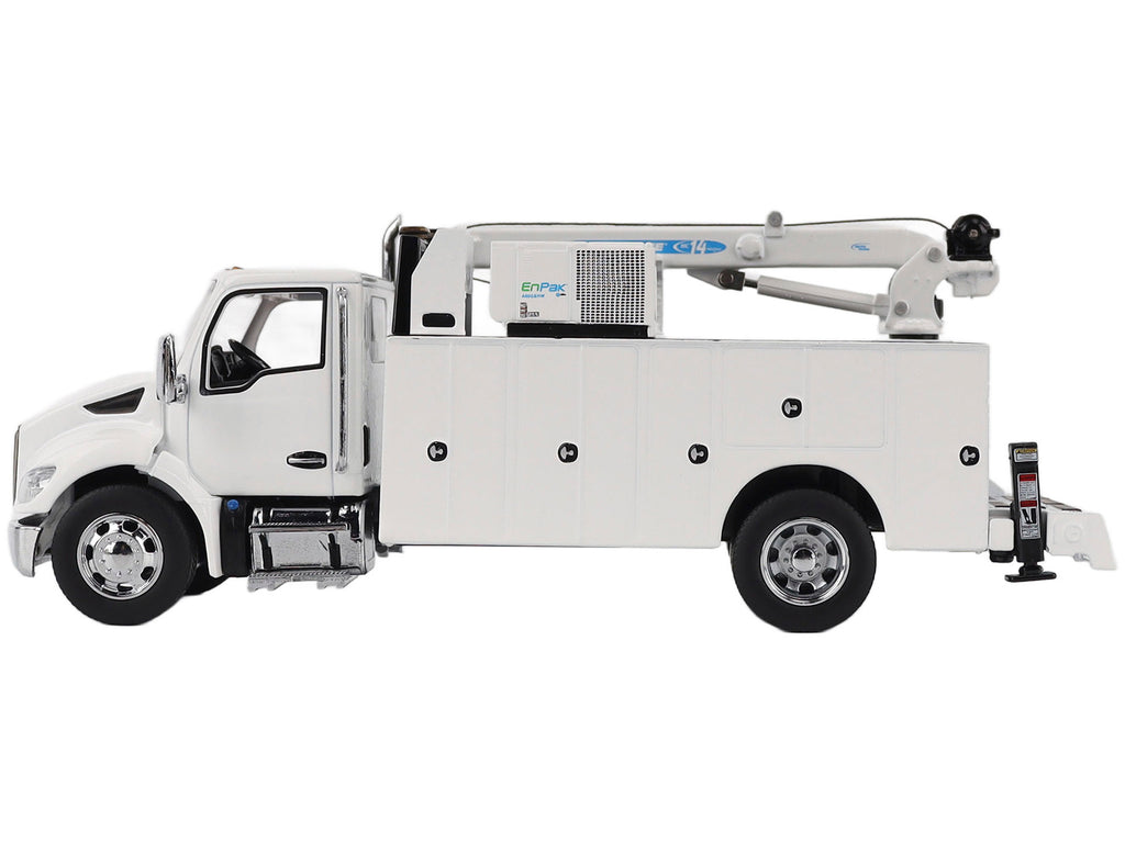 Kenworth T380 Auto-Crane Titan 85-Body HC14-Crane Work Truck with Miller EnPak White "Transport Series" 1/50 Diecast Model by Diecast Masters - image 3