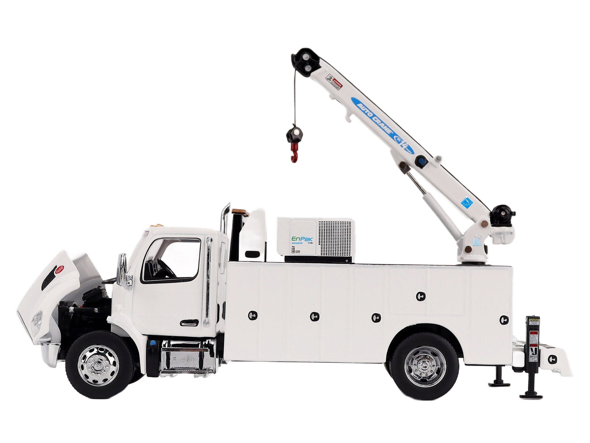Peterbilt 536 Auto-Crane Titan85-Body HC14-Crane Work Truck with Miller EnPak White "Transport Series" 1/50 Diecast Model by Diecast Masters - image 2