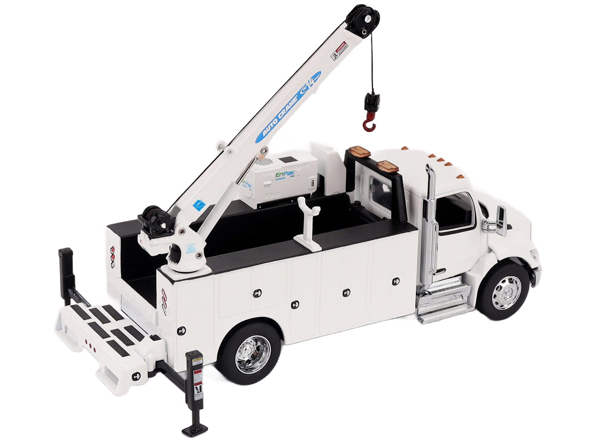 Peterbilt 536 Auto-Crane Titan85-Body HC14-Crane Work Truck with Miller EnPak White "Transport Series" 1/50 Diecast Model by Diecast Masters - image 3