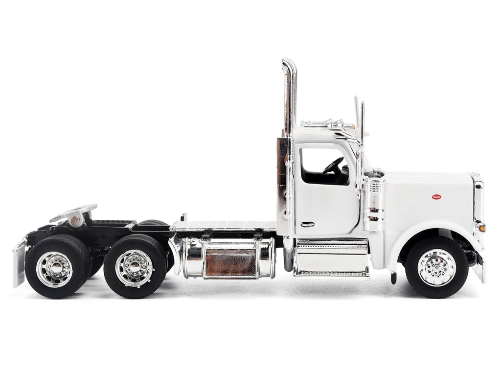 Peterbilt 589 Tandem-Axle Legendary Package Truck Tractor with 58" Sleeper White "Transport Series" 1/64 Diecast Model by Diecast Masters