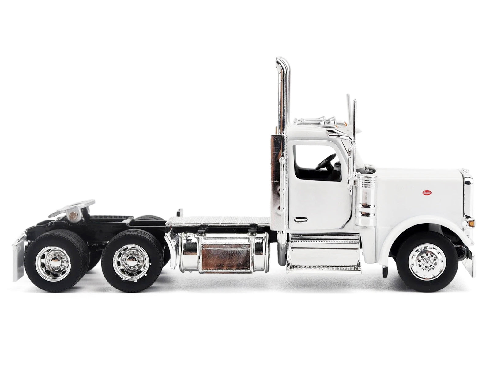 Peterbilt 589 Tandem-Axle Legendary Package Truck Tractor with 58" Sleeper White "Transport Series" 1/64 Diecast Model by Diecast Masters