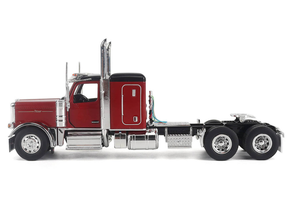 Peterbilt 589 Legendary Package Tandem-Axle Truck Tractor with 58" Sleeper Cab Legendary Red with Black Top "Transport Series" 1/50 Diecast Model by Diecast Masters - image 2
