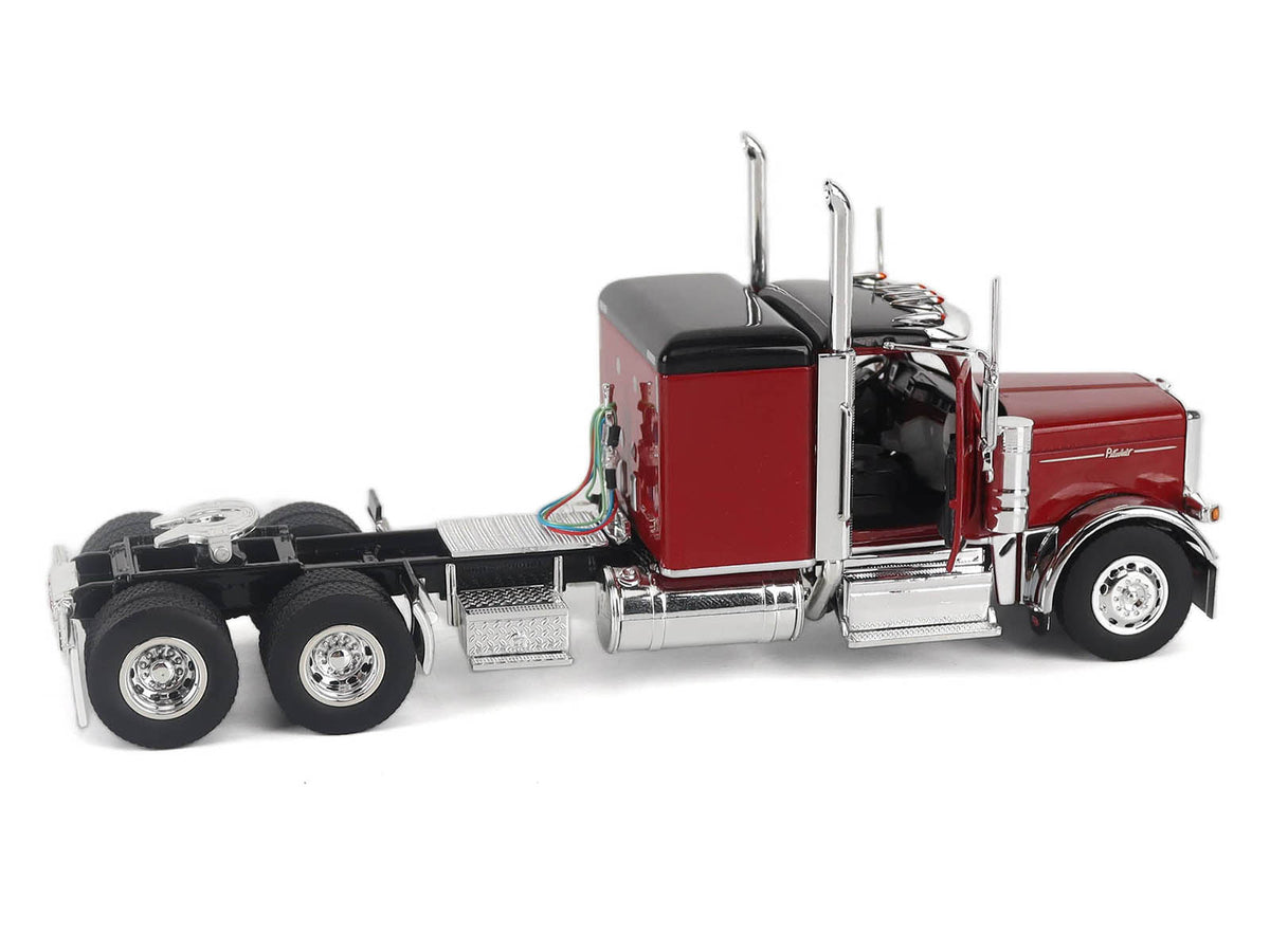 Peterbilt 589 Legendary Package Tandem-Axle Truck Tractor with 58" Sleeper Cab Legendary Red with Black Top "Transport Series" 1/50 Diecast Model by Diecast Masters - image 3