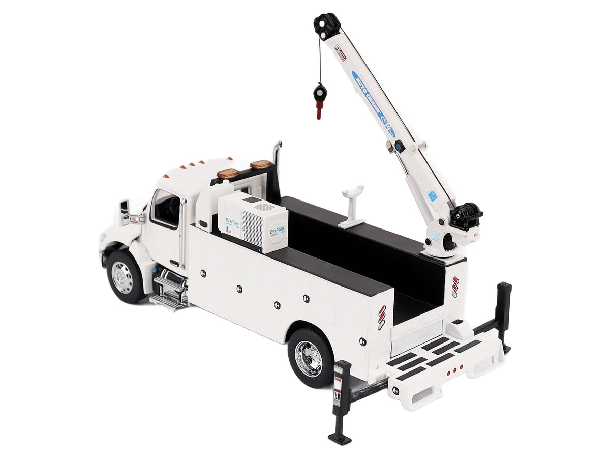 Peterbilt 536 Auto-Crane Titan 85-Body HC14-Crane Work Truck with Miller EnPak White "Transport Series" 1/50 Diecast Model by Diecast Masters - image 4