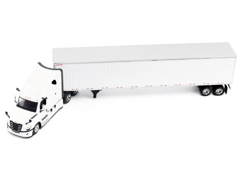 2025 Freightliner Cascadia Gen-5 Truck Tractor with Sleeper and Great Dane Champion 53ft Dry Cargo Trailer Winter White "Transport Series" 1/64 Diecast Model by Diecast Masters