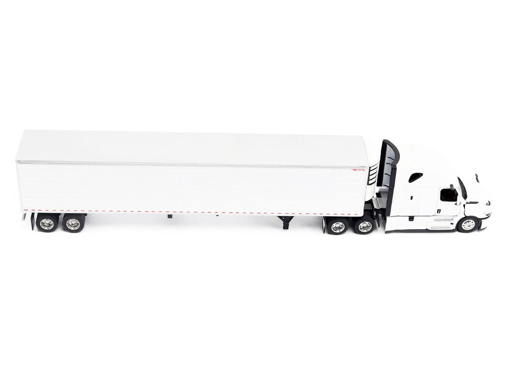 2025 Freightliner Cascadia Gen-5 Truck Tractor with Sleeper and Great Dane Champion 53ft Refrigerated Trailer Winter White "Transport Series" 1/64 Diecast Model by Diecast Masters