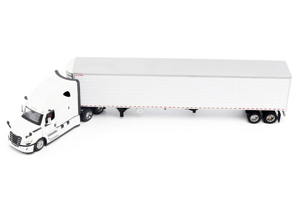 2025 Freightliner Cascadia Gen-5 Truck Tractor with Sleeper and Great Dane Champion 53ft Refrigerated Trailer Winter White "Transport Series" 1/64 Diecast Model by Diecast Masters