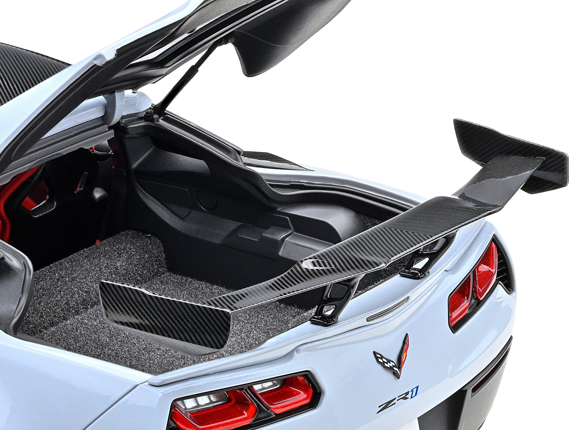2019 Chevrolet Corvette C7 ZR1 Ceramic Matrix Gray Metallic with Carbon Top 1/18 Model Car by Autoart - image 5