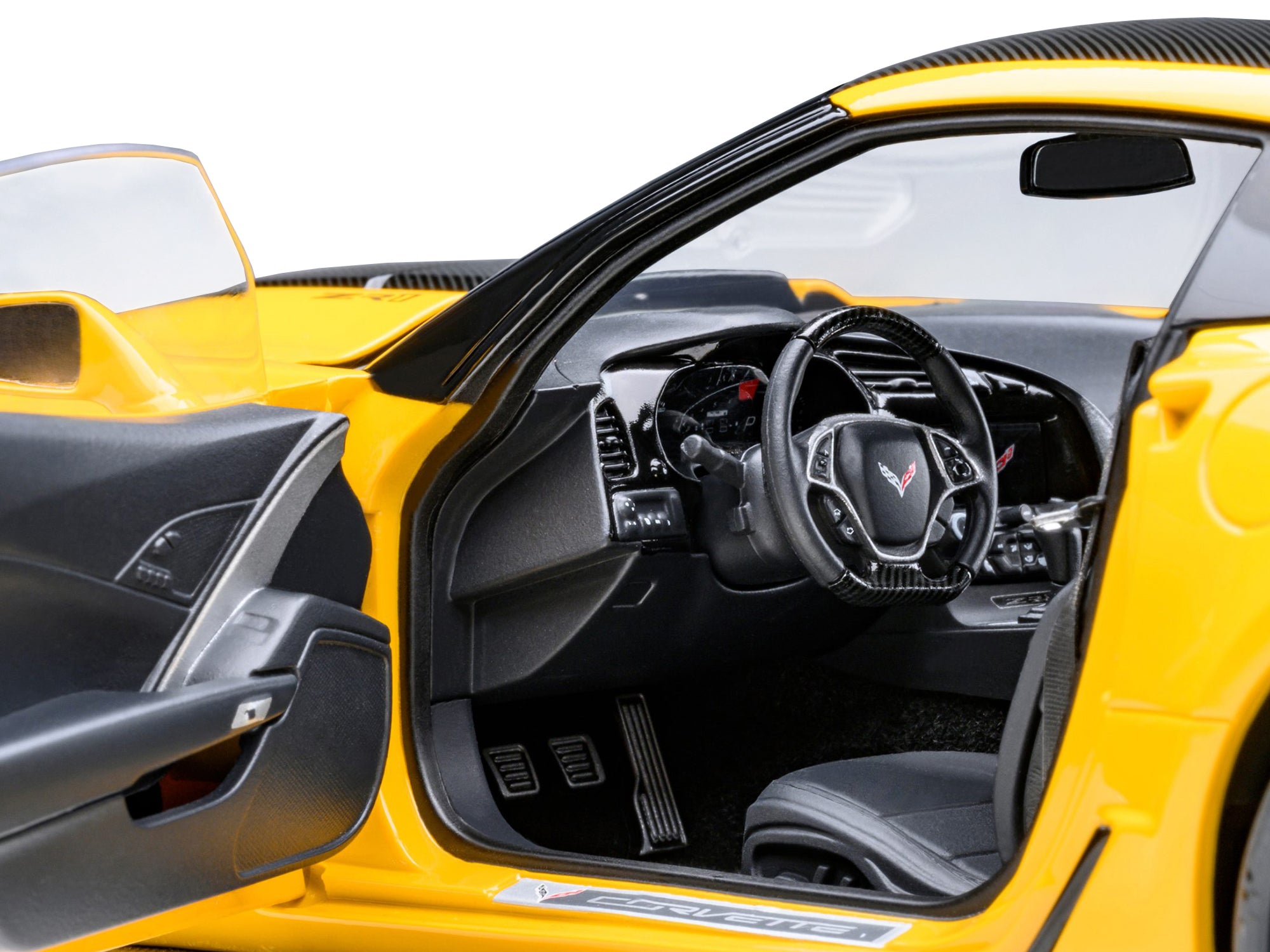 2019 Chevrolet Corvette C7 ZR1 Corvette Racing Yellow Tintcoat with Carbon Top 1/18 Model Car by Autoart - image 2