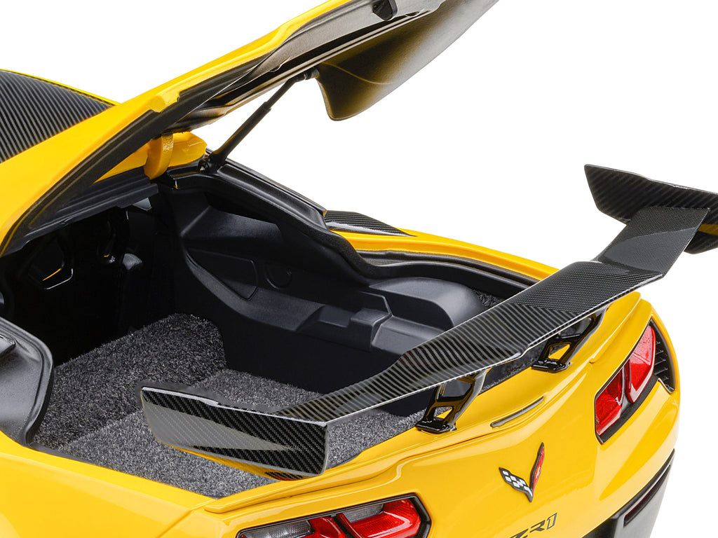 2019 Chevrolet Corvette C7 ZR1 Corvette Racing Yellow Tintcoat with Carbon Top 1/18 Model Car by Autoart - image 5
