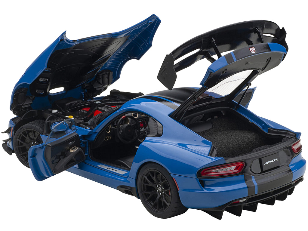 2017 Dodge Viper ACR Competition Blue with Black Stripes 1/18 Model Car by Autoart - image 2
