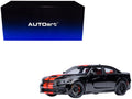 Dodge Charger SRT Hellcat Redeye Pitch Black with Red Stripes and Interior 1/18 Model Car by Autoart