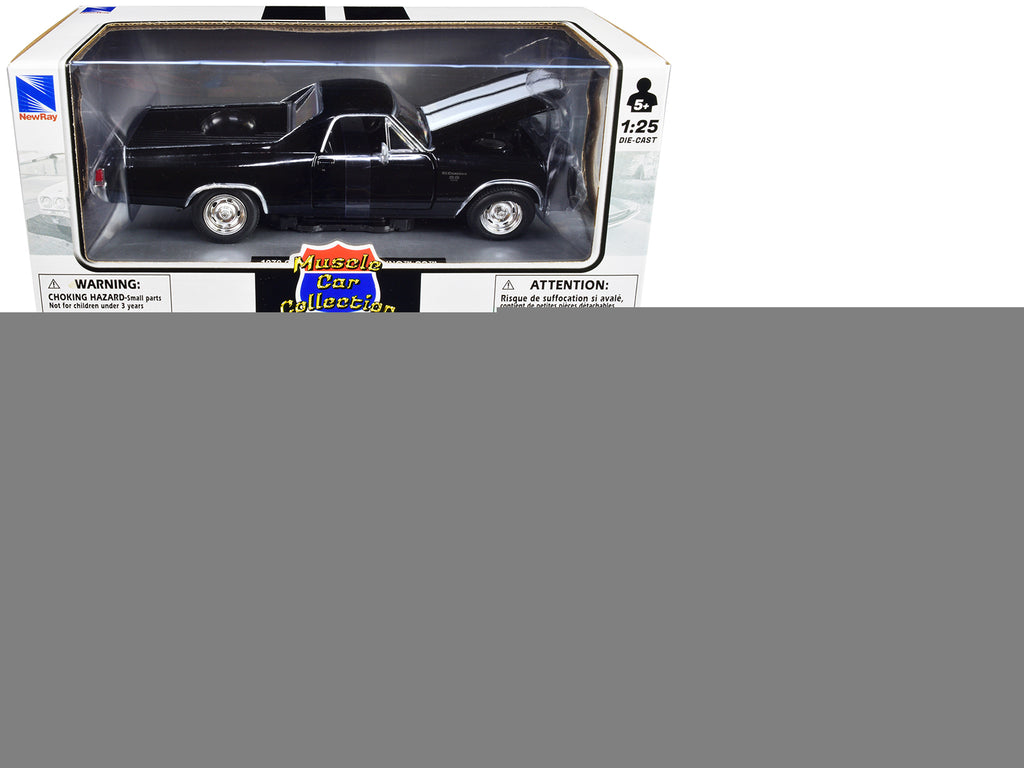 1970 Chevrolet El Camino SS Black with White Stripes "Muscle Car Collection" 1/25 Diecast Model Car by New Ray
