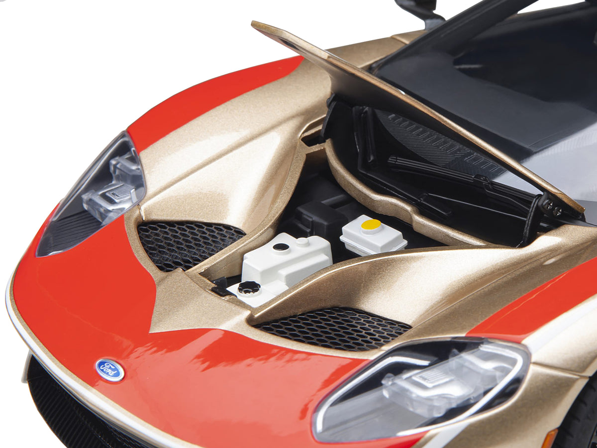Ford GT Heritage Edition #5 "Holman Moody" Gold Metallic with Red and White Graphics 1/18 Model Car by Autoart - image 2