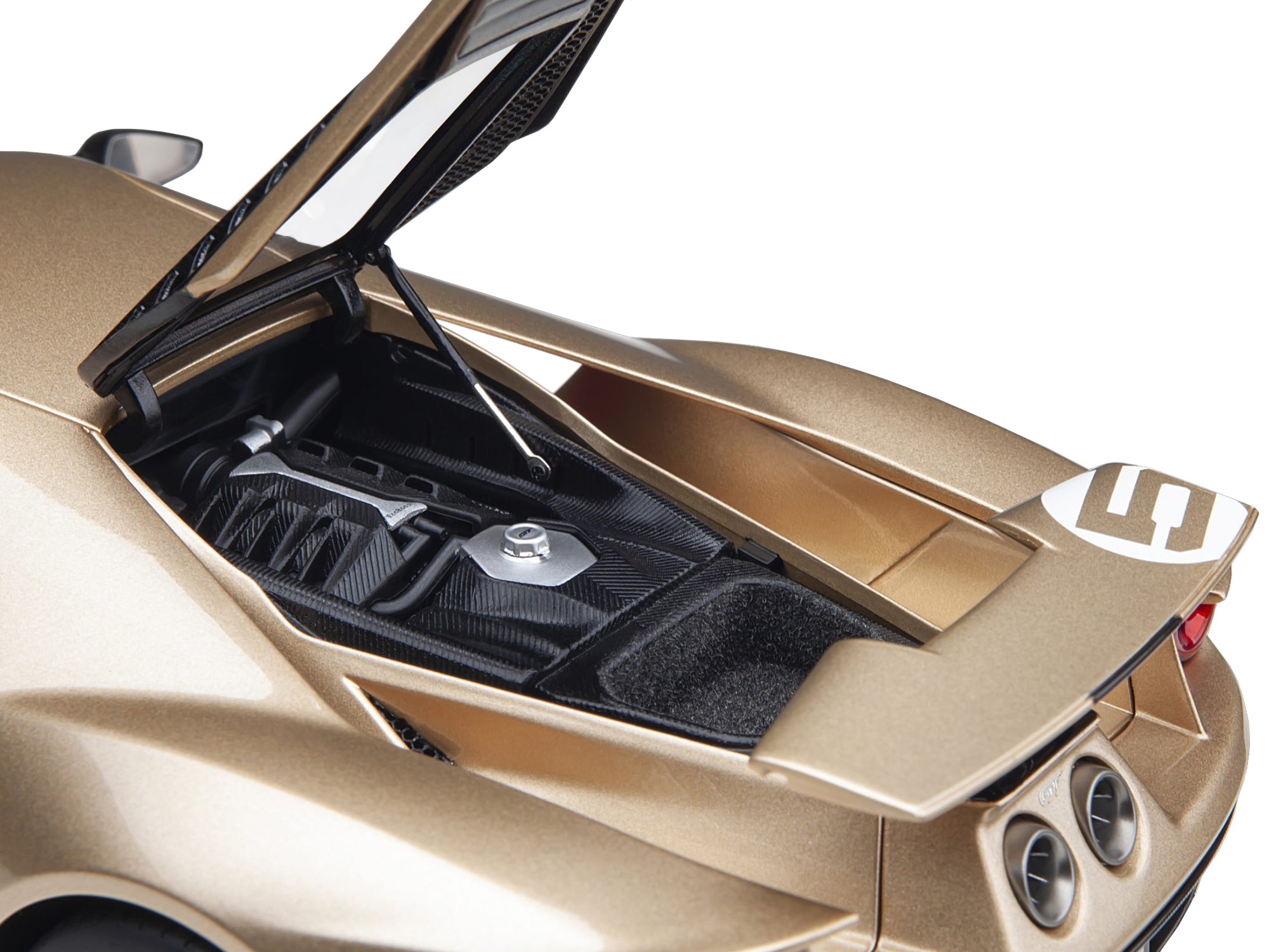 Ford GT Heritage Edition #5 "Holman Moody" Gold Metallic with Red and White Graphics 1/18 Model Car by Autoart - image 4