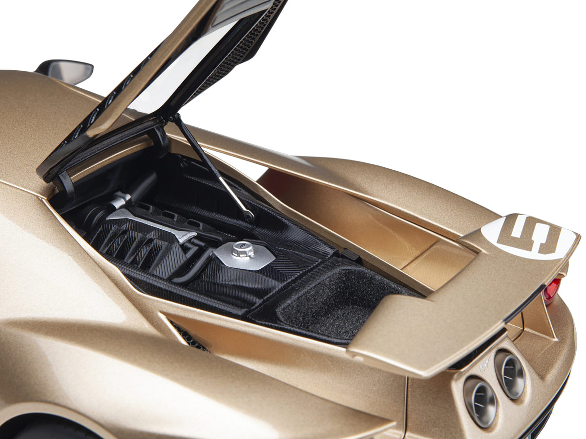 Ford GT Heritage Edition #5 "Holman Moody" Gold Metallic with Red and White Graphics 1/18 Model Car by Autoart - image 4