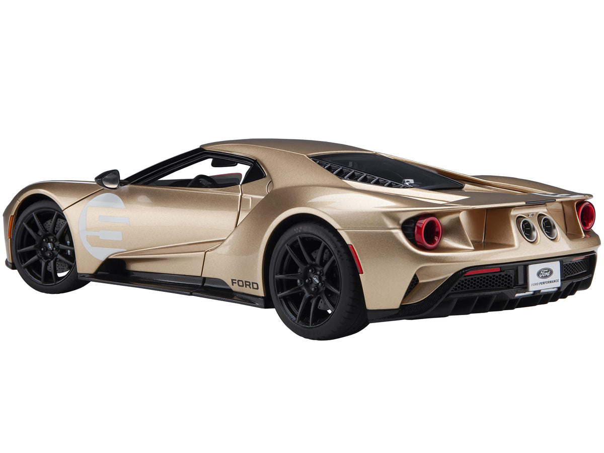 Ford GT Heritage Edition #5 "Holman Moody" Gold Metallic with Red and White Graphics 1/18 Model Car by Autoart - image 5