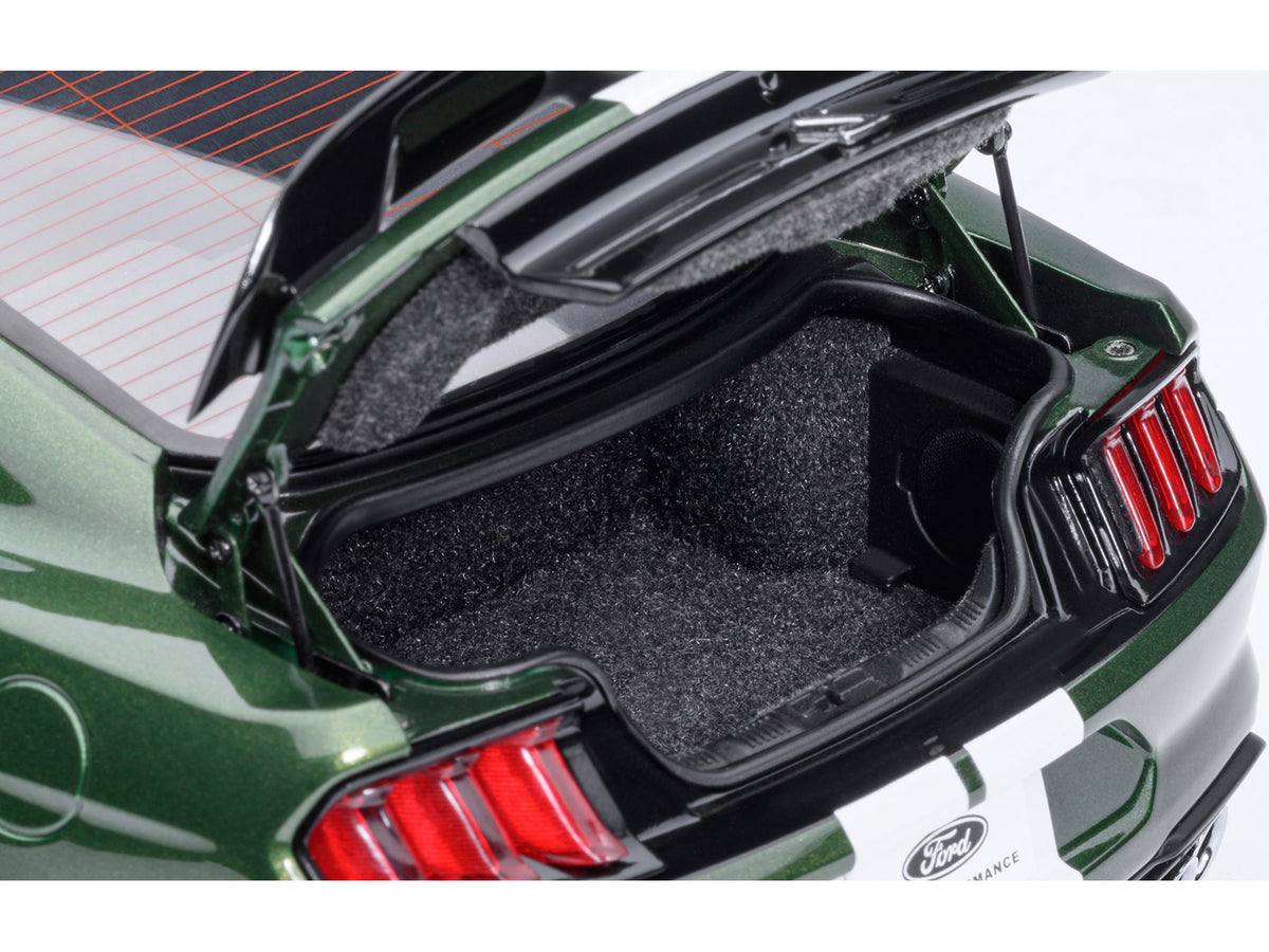 Ford Mustang Shelby GT500 Eruption Green Metallic with White Stripes 1/18 Model Car by Autoart - image 4