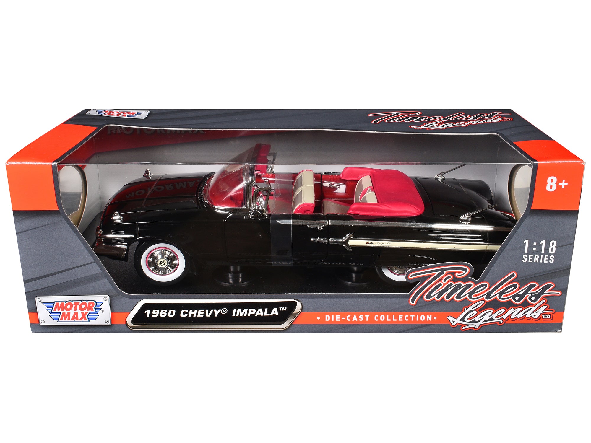 1960 Chevrolet Impala Convertible Black 1/18 Diecast Car Model by Motormax - image 3