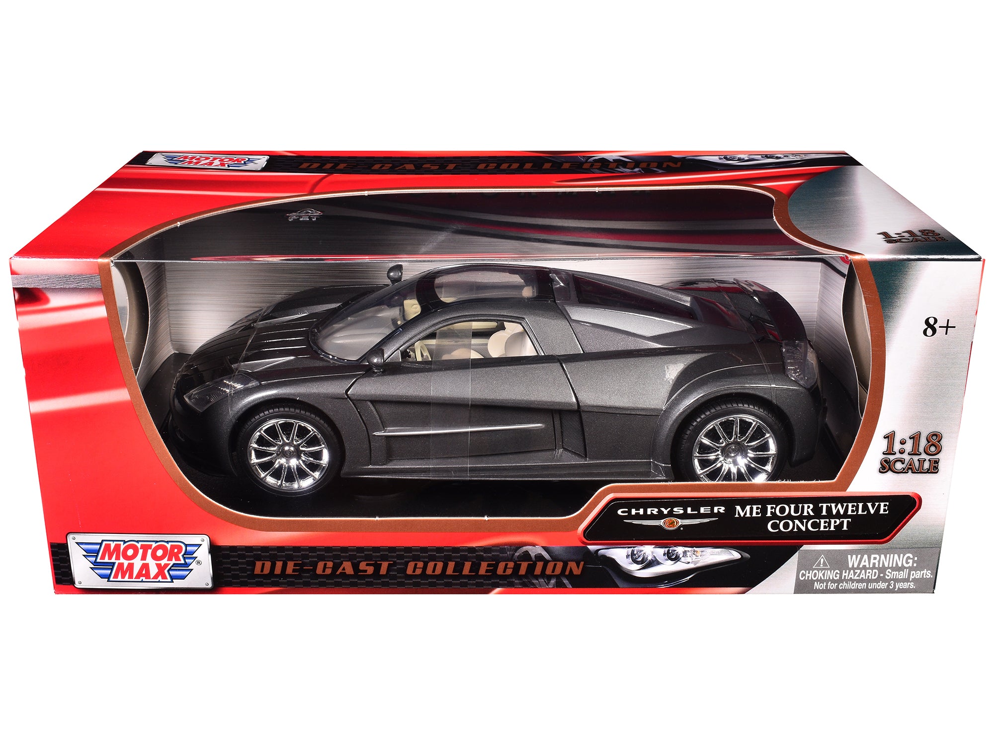 Chrysler Me Four Twelve Concept Car Grey 1/18 Diecast Model Car by Motormax - image 3