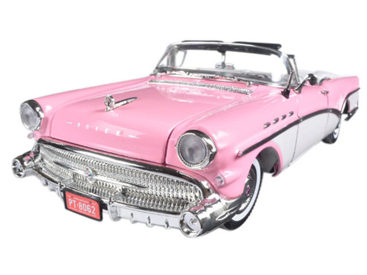 1957 Buick Roadmaster Convertible Pink and White 1/18 Diecast Model Car by Motormax - image 2