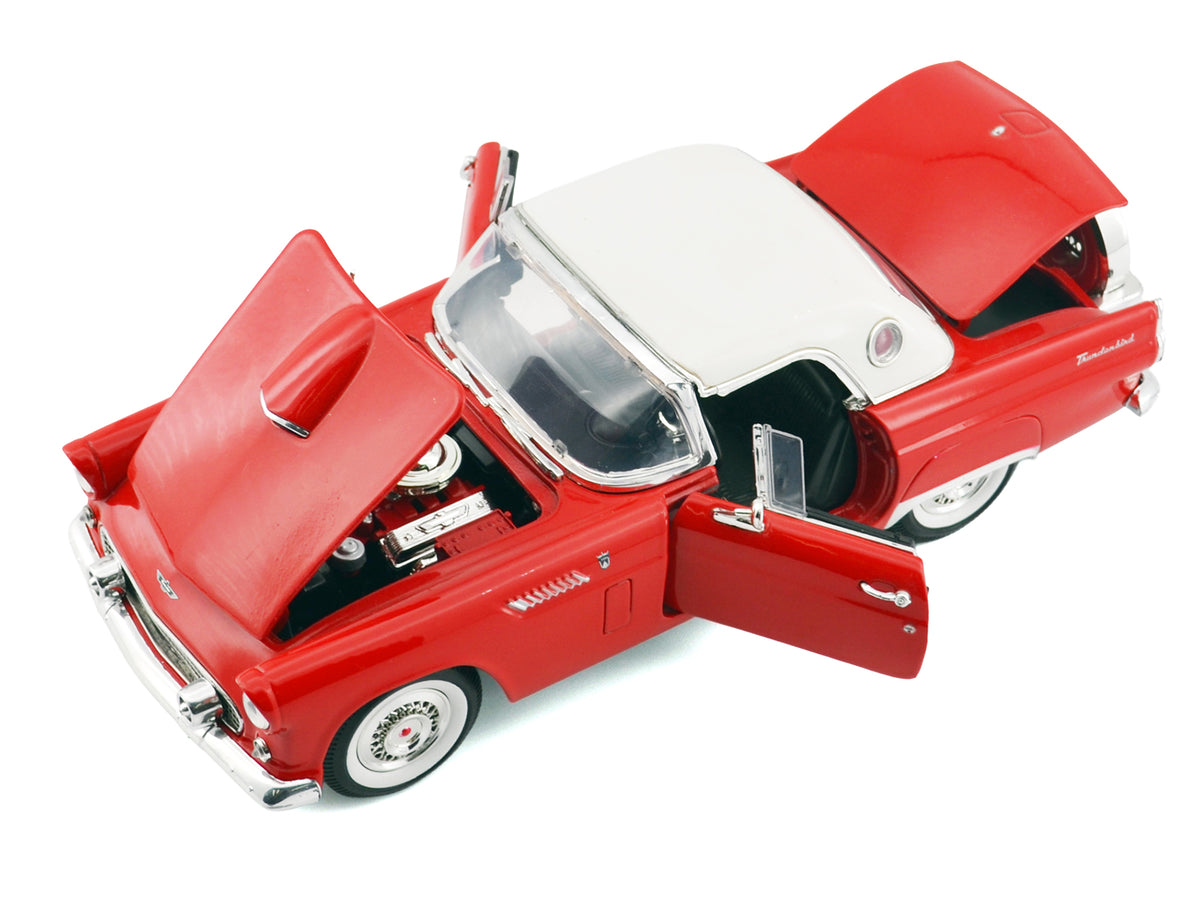 1956 Ford Thunderbird Hardtop Red with White Top "American Classics" 1/18 Diecast Model Car by Motormax - image 2