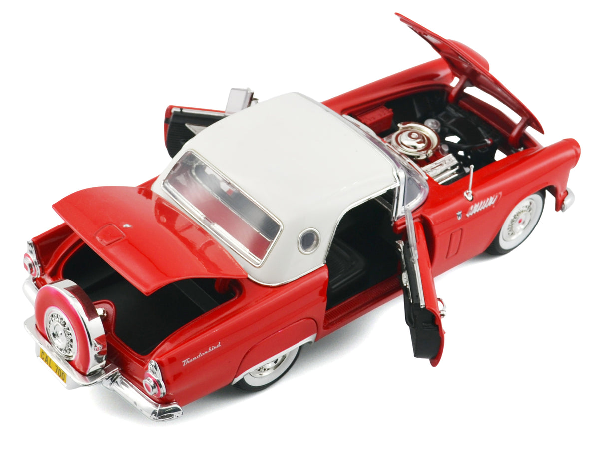 1956 Ford Thunderbird Hardtop Red with White Top "American Classics" 1/18 Diecast Model Car by Motormax - image 5