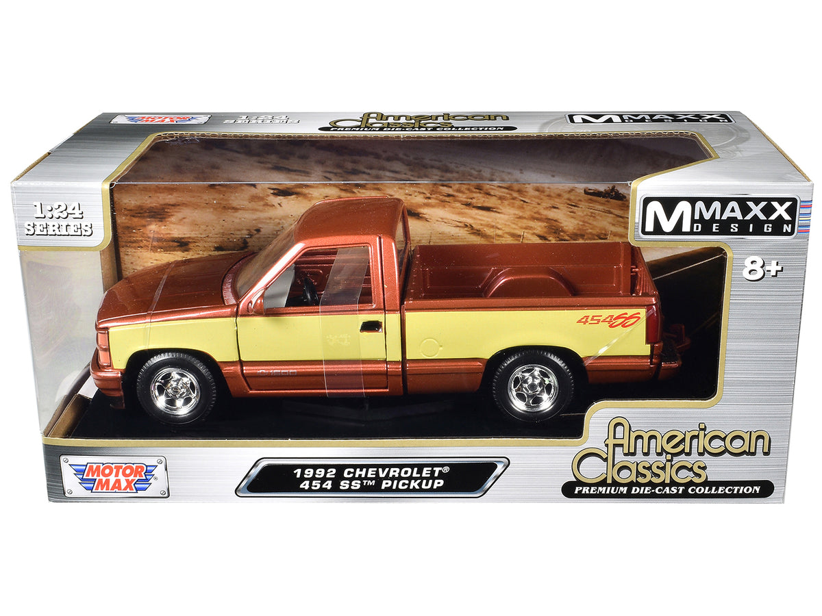 1992 Chevrolet 454 SS Pickup Truck Copper Metallic with Beige Sides "American Classics" Series 1/24 Diecast Model Car by Motormax - image 3