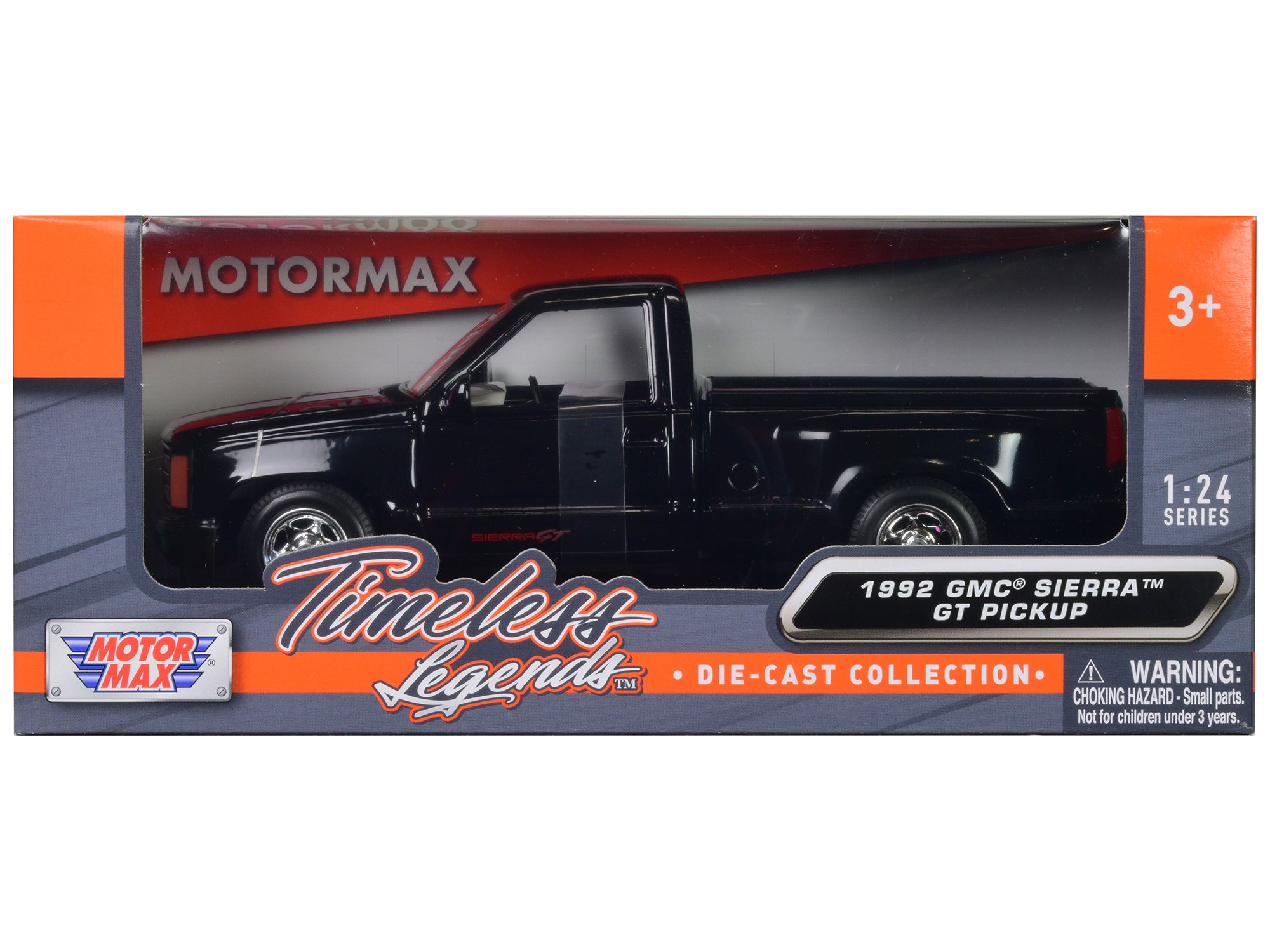 1992 GMC Sierra GT Black Pickup Truck 1/24 Diecast Model by Motormax - image 3