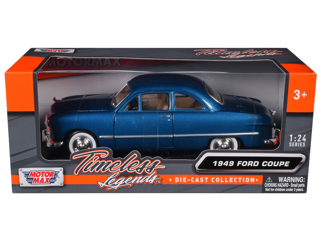 1949 Ford Coupe Blue 1/24 Diecast Model Car by Motormax - image 3